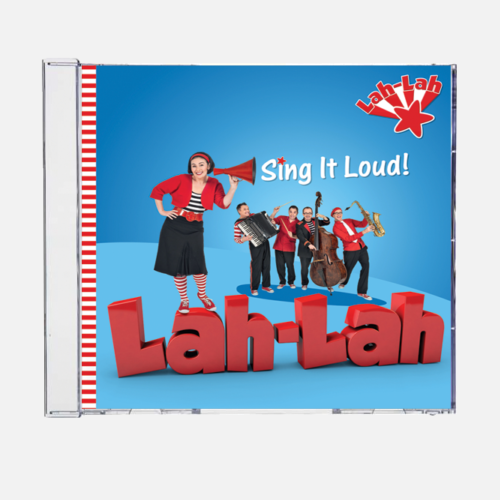CD cover of 'Lah-Lah Sing It Loud!' on a blue background.